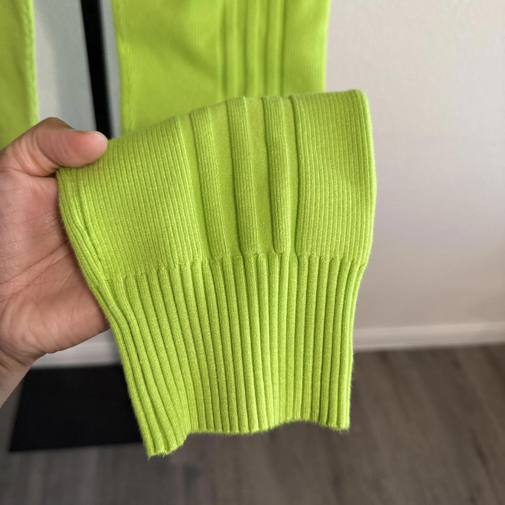 NWT Adidas X Ivy Park Lime Green Heavy Knit Ribbed Jogger Sweatpants - MED - Picture 5 of 12
